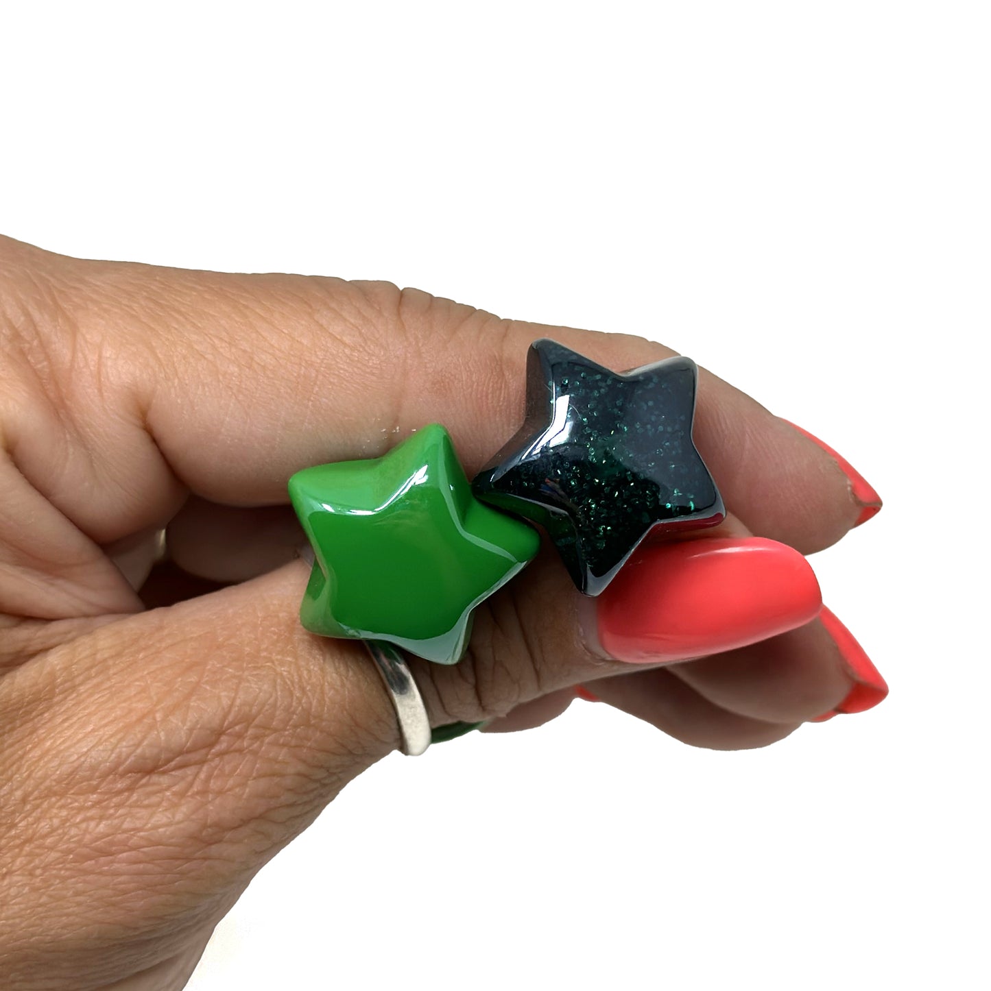 Ponytail Holder - Shapes & Spheres (Set of 2) | Modern Ball Hair Ties with Fun Shapes | Bear, Star & Rabbit Hair Accessories