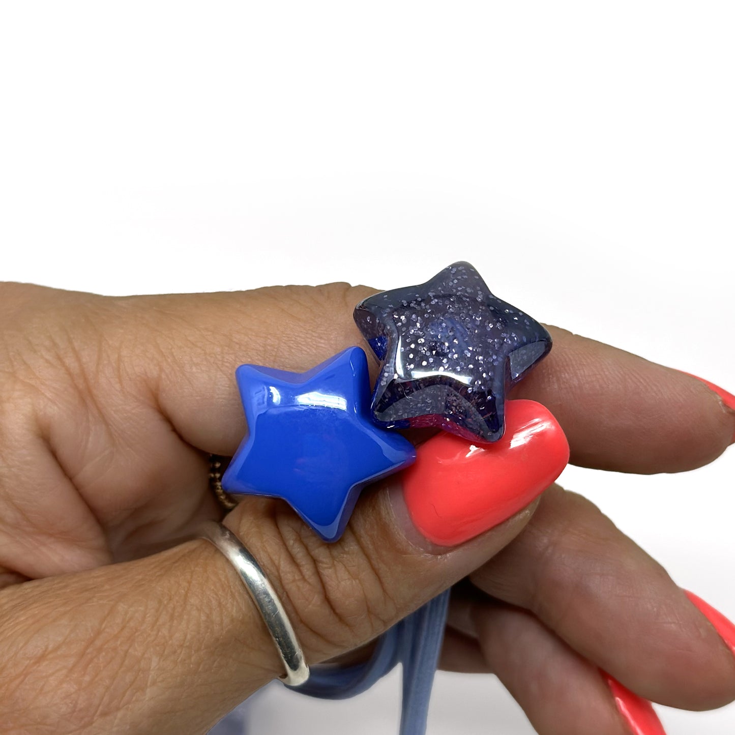 Ponytail Holder - Shapes & Spheres (Set of 2) | Modern Ball Hair Ties with Fun Shapes | Bear, Star & Rabbit Hair Accessories