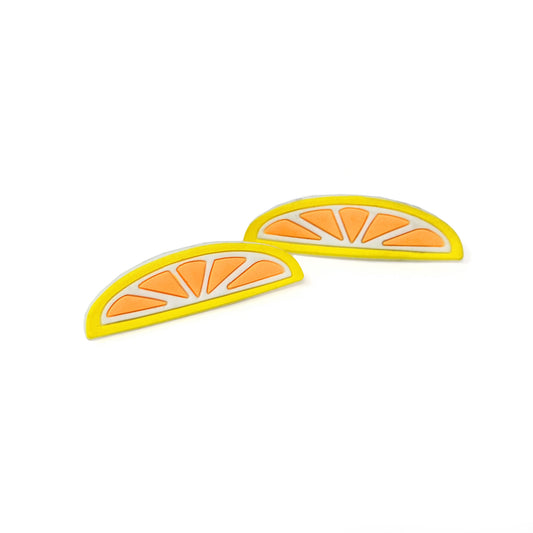 Tangerine Dream Hair Clips (Set of 2) | Cute Rubber Citrus Hair Accessories
