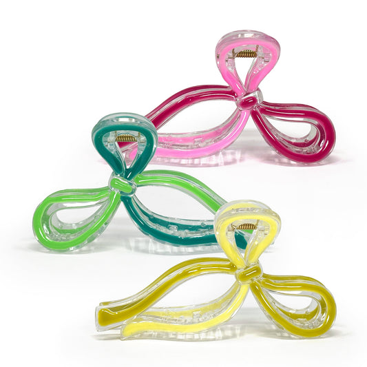 Two Tone Ribbon Hair Claw | Colorful Hair Accessory for Effortless Styles | Perfect for All Hair Types