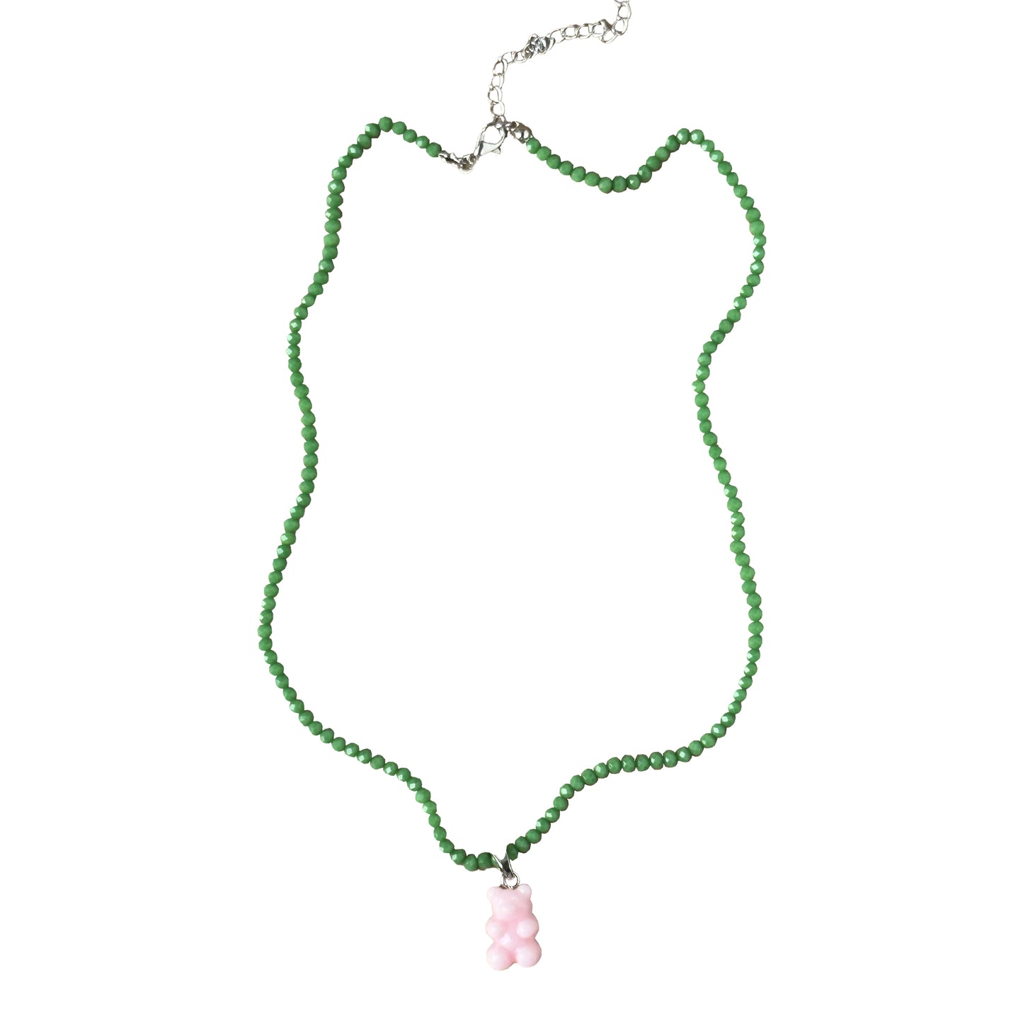 Colorful Candy Bear Necklace for Kids & Teens | Adjustable Gummy Bear Charm Necklace | Sparkling Faceted Beads | Fun & Trendy Gift for Girls