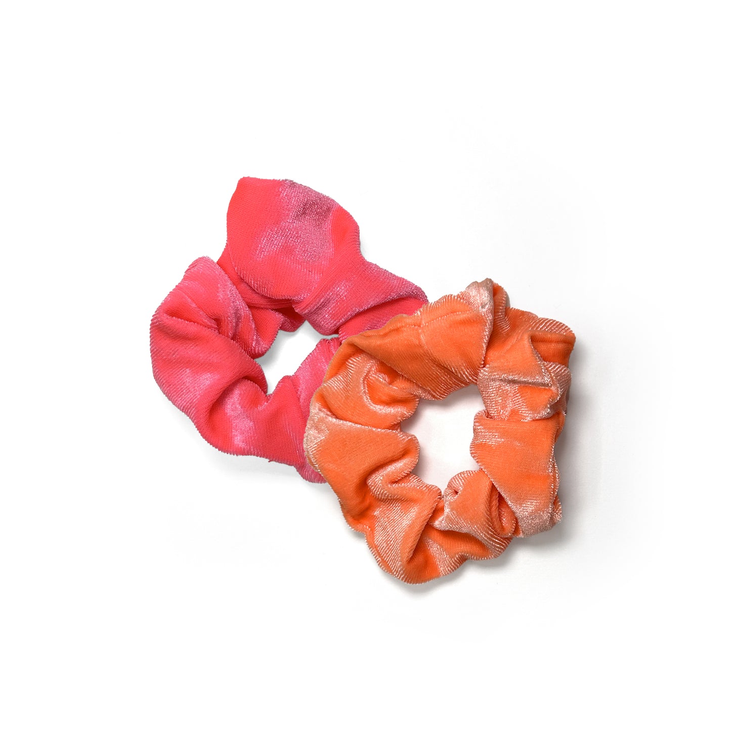 Samantha Scrunchies Set | Neon Velour Scrunchies for Women & Girls | 2-Piece Hair Accessory Set