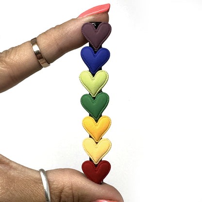 Rainbow Heart Barrette Set of 2 | Colorful Heart Hair Clips for Kids & Adults | Fun and Stylish Rainbow Hair Accessories